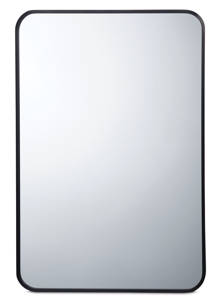 Truro Metal Rectangular Wall Mirror, Black, 20 x 30-in N0365