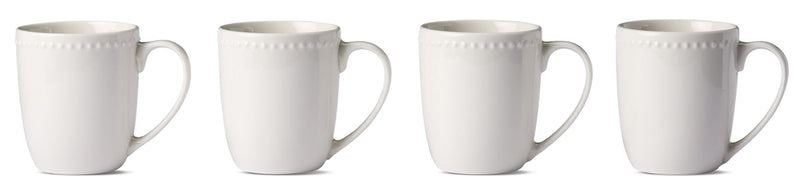 Whitworth Porcelain Mug Set, White, 4-pk O0785