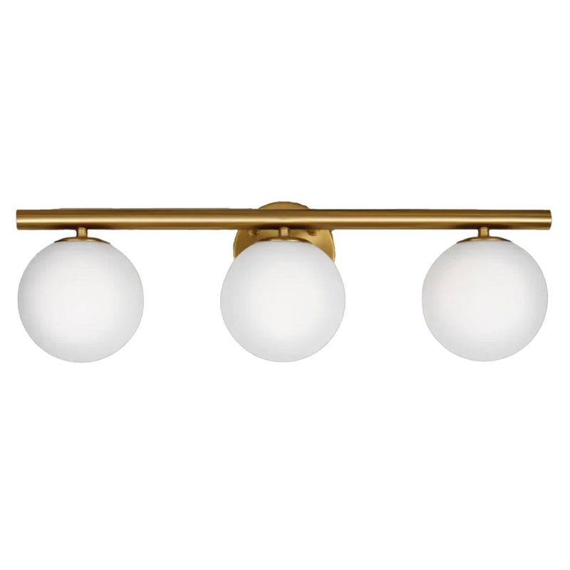 Winslow 3-Light Vanity Light Fixture with Opal Glass Shades, Brushed Gold F9103