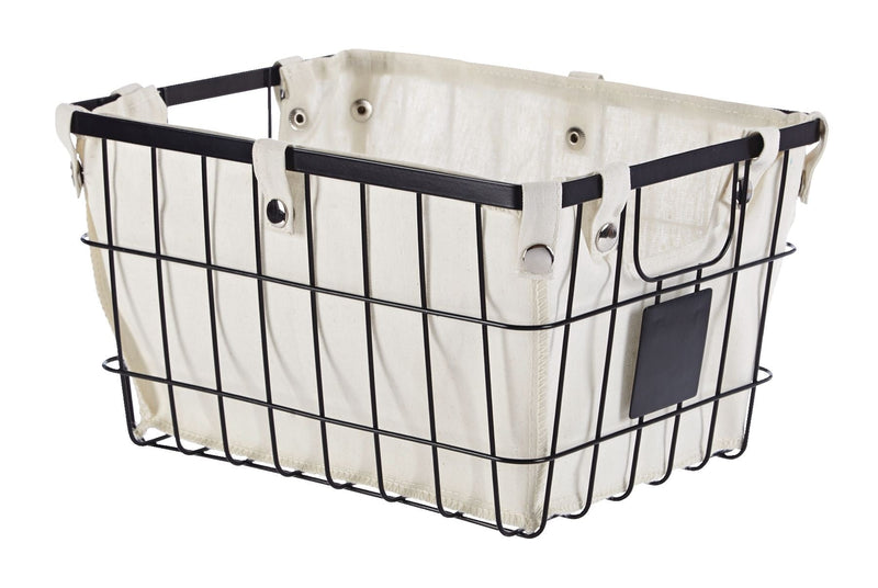 Wren Rectangular Wire & Fabric Basket, Assorted Sizes I5108