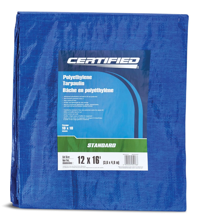 Standard Duty Poly Tarp, Waterproof, 12-ft x 16-ft B4504