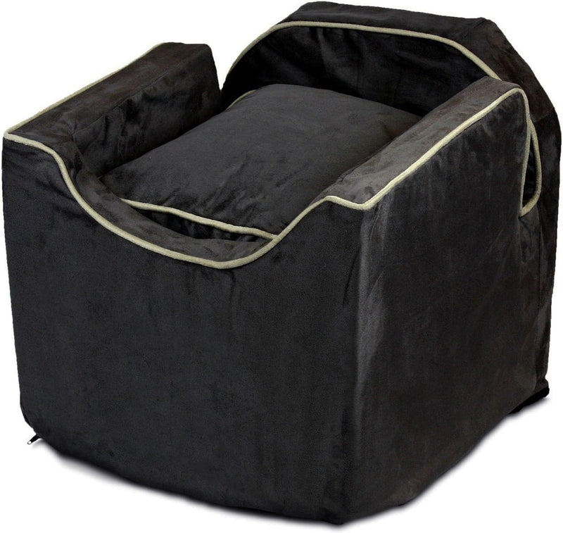 Dog Car Seat: Lookout I Dog Booster Car Seat for Dogs Small 5-15 lbs, Size: Small, Fabric: Black Diamond, Pet Car Seat to Alleviate Car Sickness for Dogs, Removable Machine Washable Cover C5604