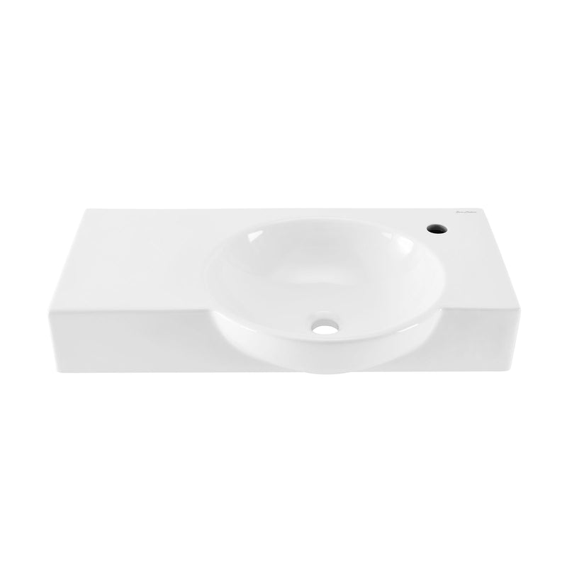 Right Side Faucet Wall-Mount Bathroom Sink, 30-in O2273