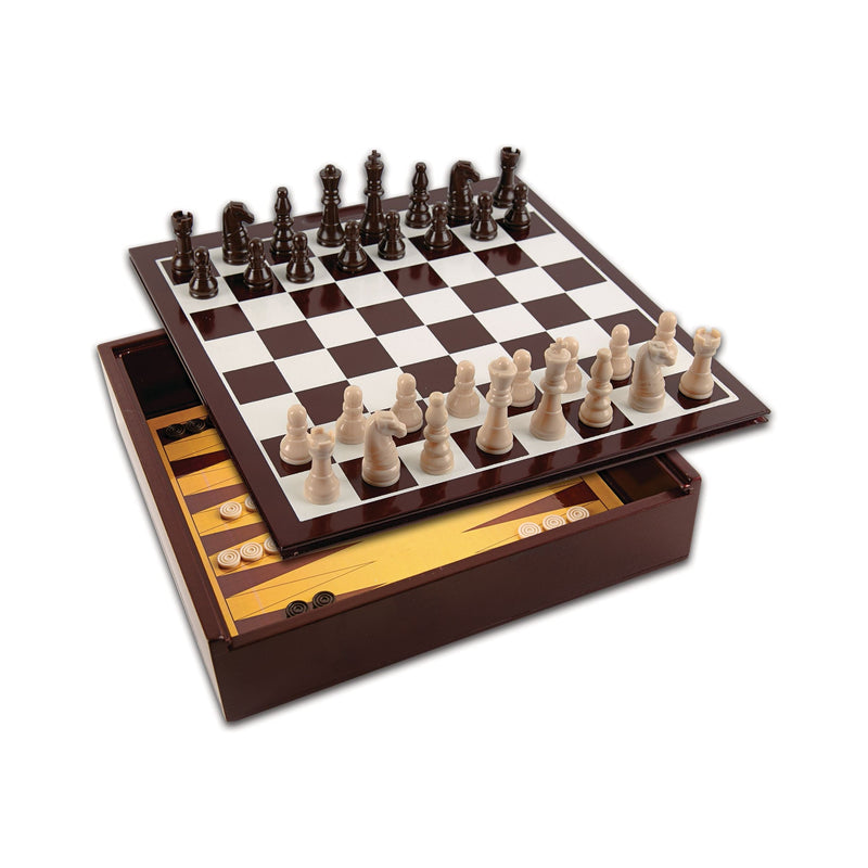 Classic 10-in-1 Wooden Game Set with Durable Storage Box Q3364