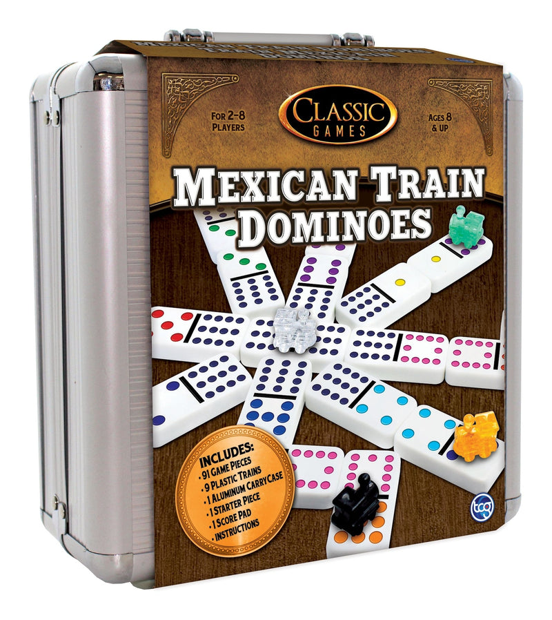 Classic Games Mexican Train Dominos Game Set In Aluminum Carrying Case, Ages 8+ S0725