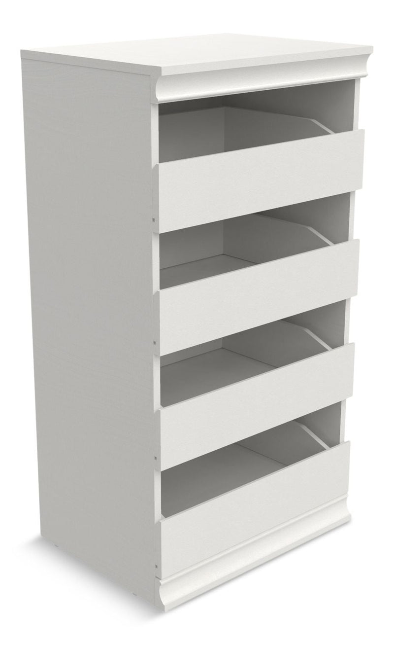 Modular Stackable 4-Drawer Storage Unit, White S7149