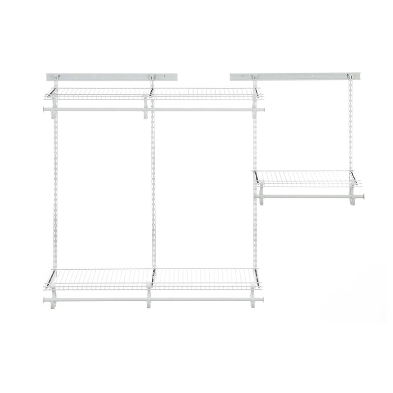 Wire Shelf Track Closet Organizer Kit, White, 4 x 6-ft J0020