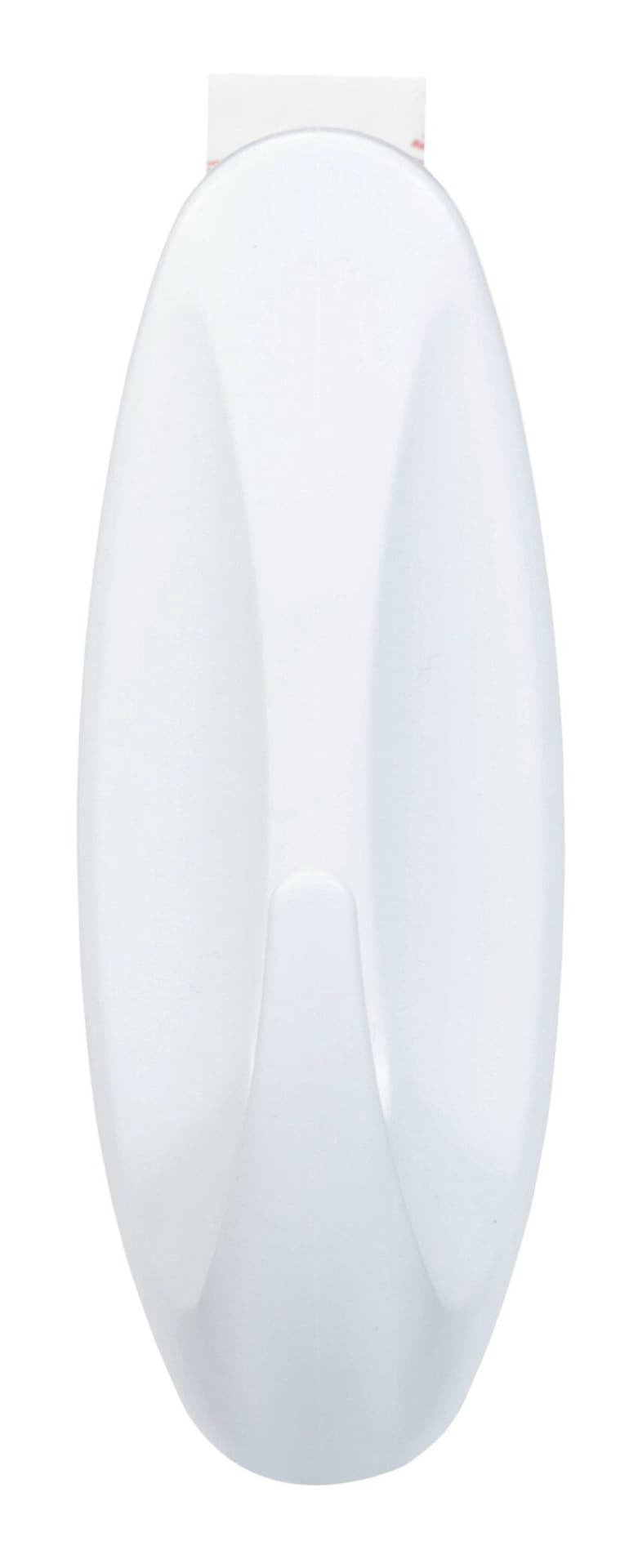 Large Designer Hook with Adhesive Strips, White, 5-lbs, 1 Strip per Pack Q1185