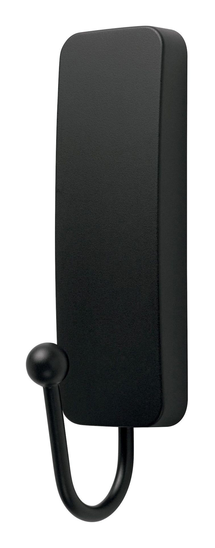 Medium Decorative Hook with Adhesive Strips, Matte Black, 3-lbs, 1 Strip per Pack Q2186