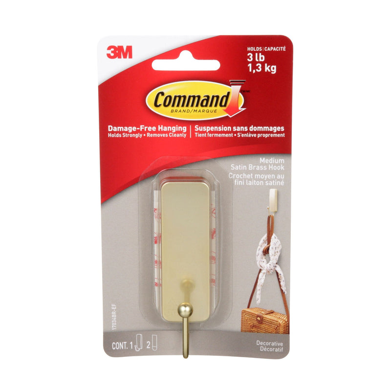 Medium Satin Brass Hook E4673
