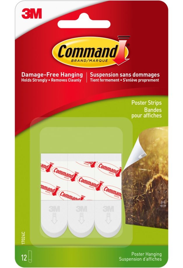Removable Hook with Adhesive Strips, Damage Free Hanging, Reusable, Re-Position G8019