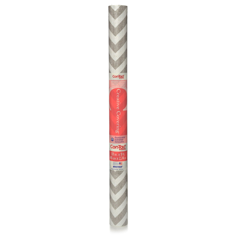 Con-Tact Creative Covering Removable Adhesive Shelf/Drawer Liner, Chevron, 18-in x 9-ft Q1086