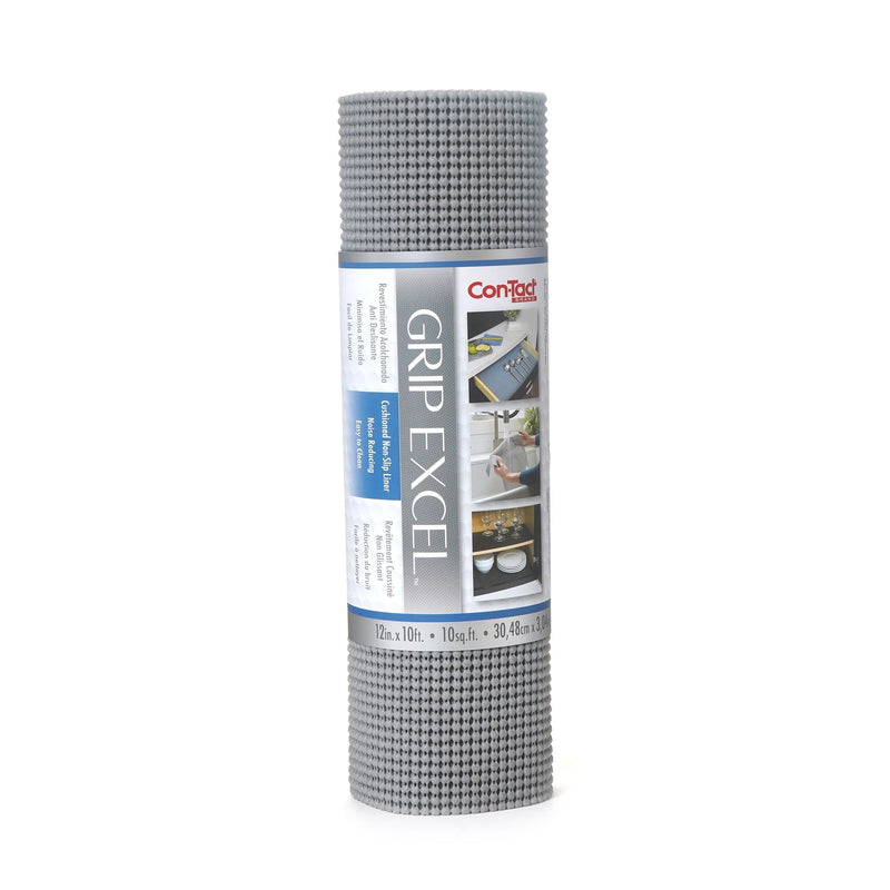Con-Tact Grip Excel Non-Adhesive Cushioned Shelf/Drawer Liner, Grey, 12-in x 10-ft G9917