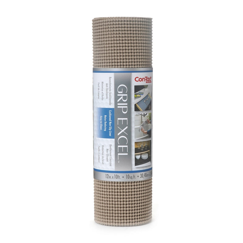 Con-Tact Grip Excel Non-Adhesive Cushioned Shelf/Drawer Liner, Taupe, 12-in x 10-ft I9883