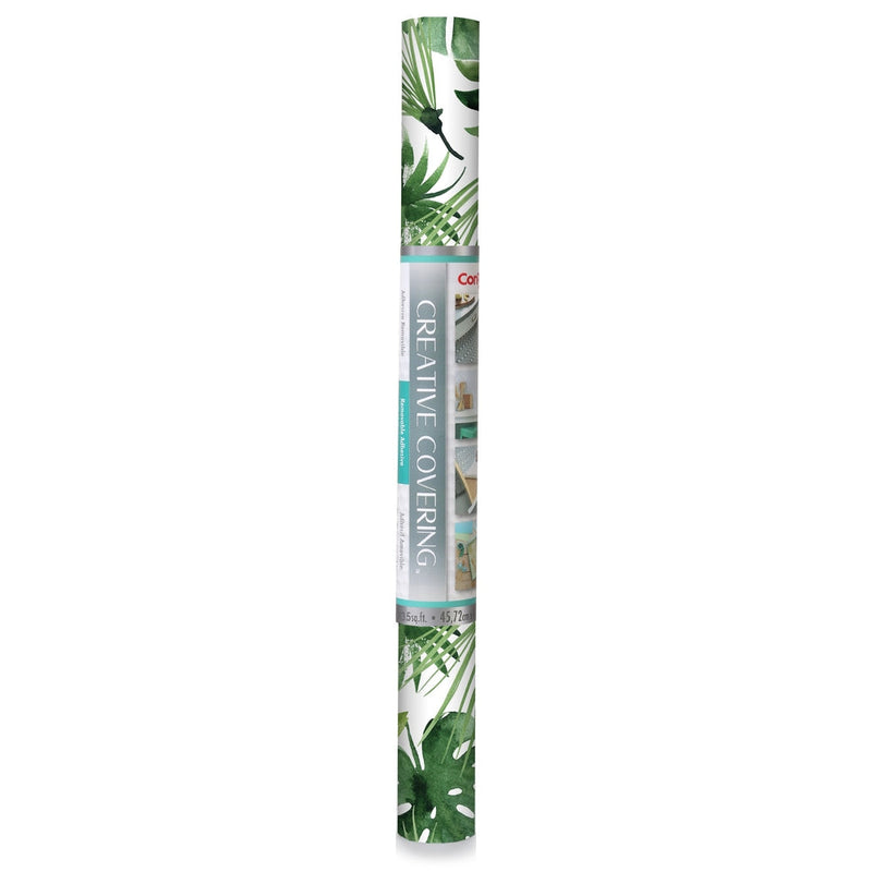 Con-Tact Removable Adhesive Shelf/Drawer Liner, Leaf Print, 18-in x 9-ft V2009