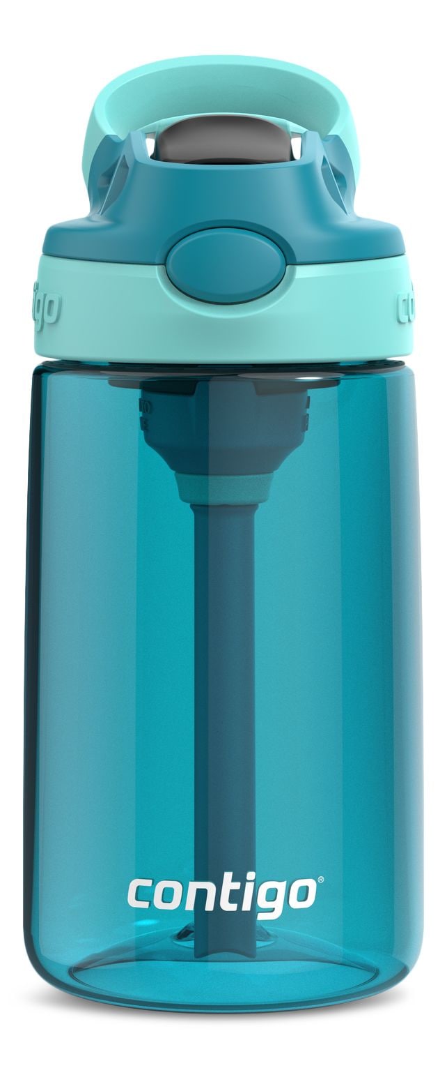 Aubrey Kids' Water Bottle, 14-oz, Juniper/Jade, with Lid & Straw V4031