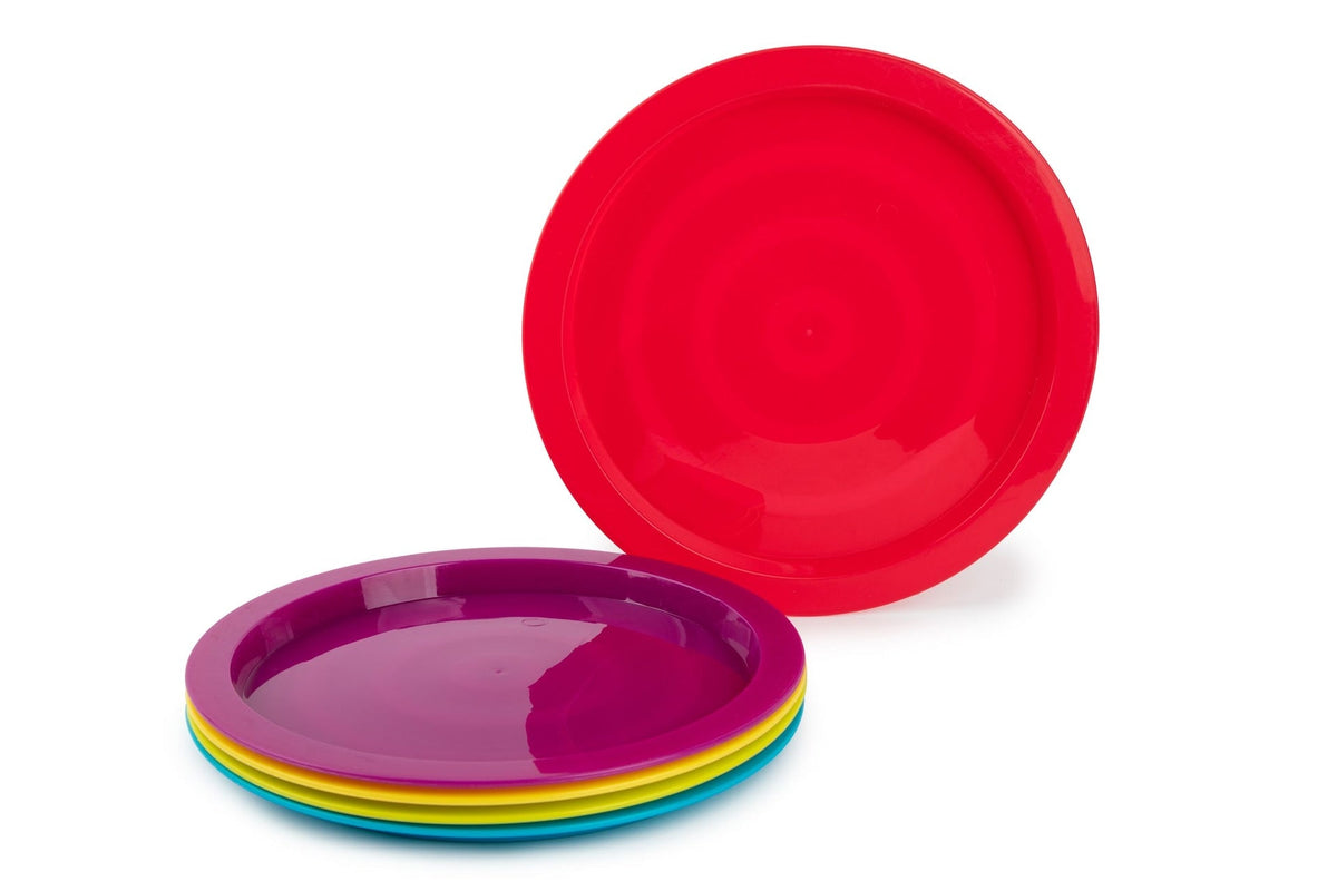 Plastic Kids Plates, BPA Free, 5-pc, Assorted Colours