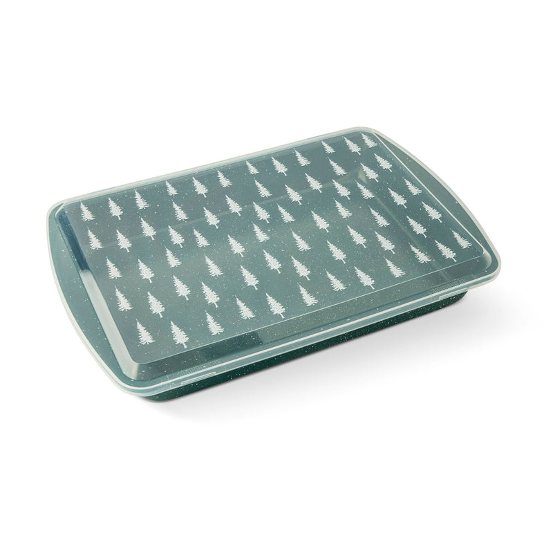 Green Carbon Steel Cake Pan with Printed Lid A5749