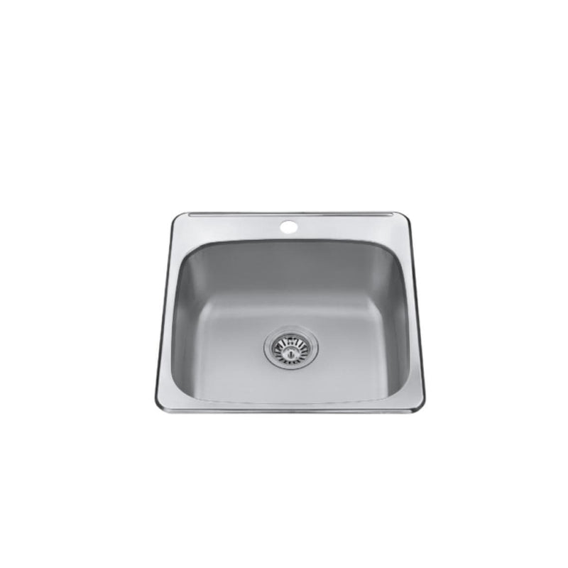 20x20x8-in Brushed Satin Stainless Steel Drop-in Sink O9447