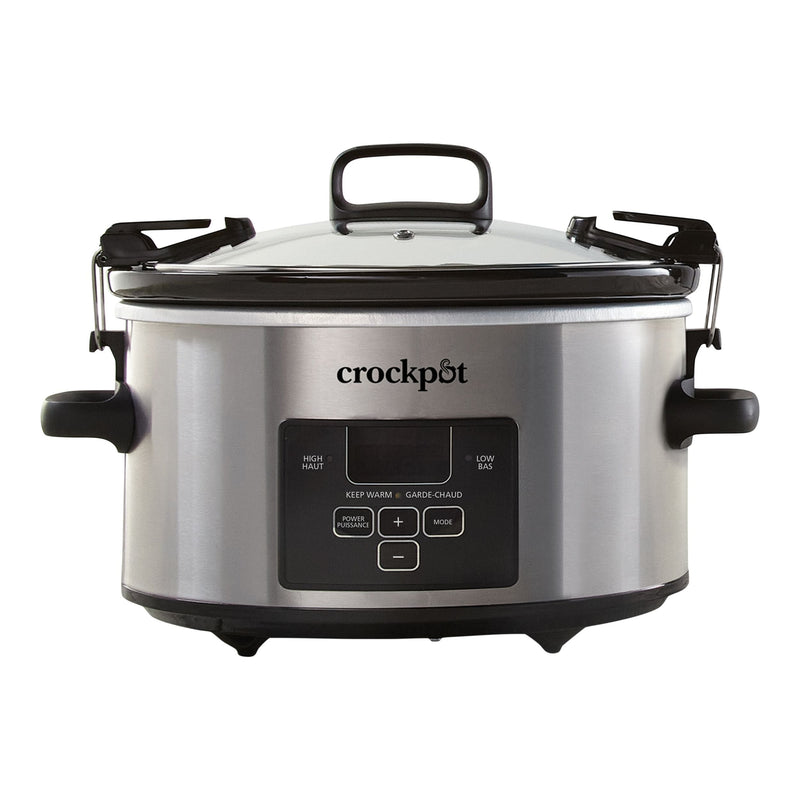 Digital Programmable Slow Cooker with Locking Lid, Feeds 4 People & More, Stainless Steel, 4-qt L2072