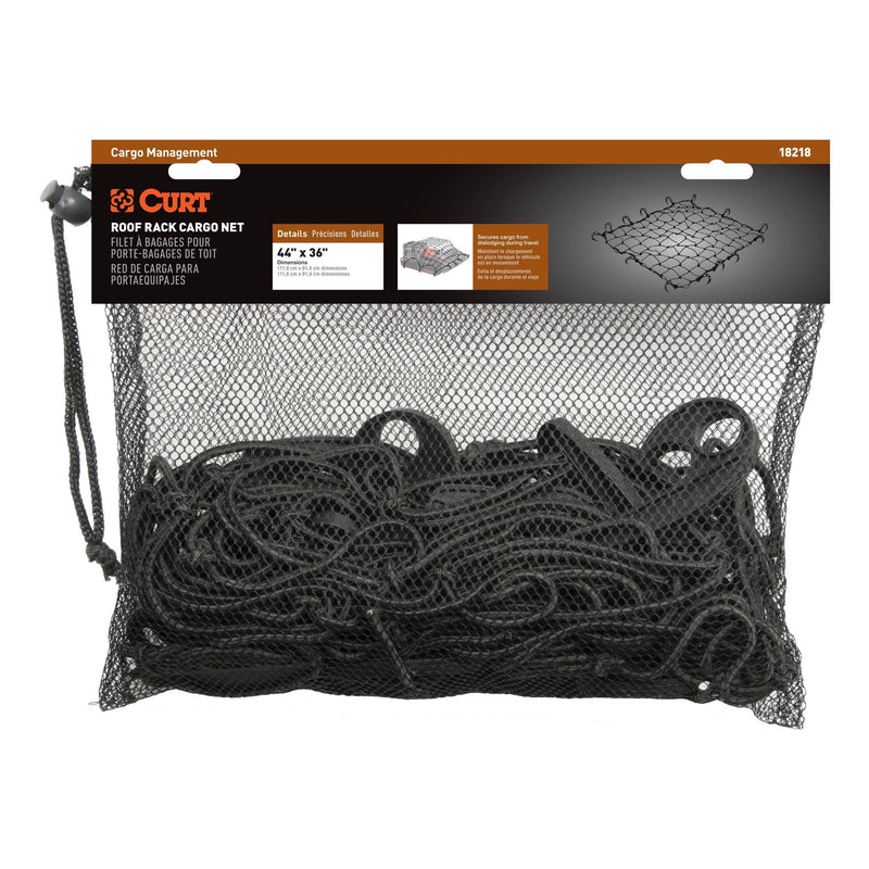 18218 Elastic Cargo Net with Hooks for Roof Basket, 44 x 36-in Y0001