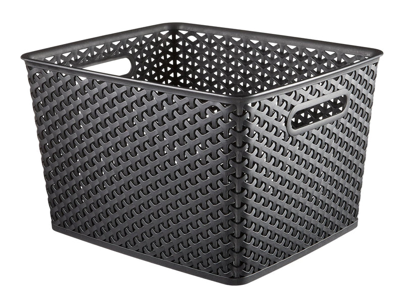 My Style Woven Storage Basket, Large, Black W9874