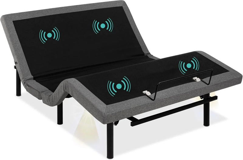 Ergonomic Twin XL Size Adjustable Bed Frame, Electric Base w/Wireless Remote Control, Nightlight, Massager, 2 USB Ports U5954