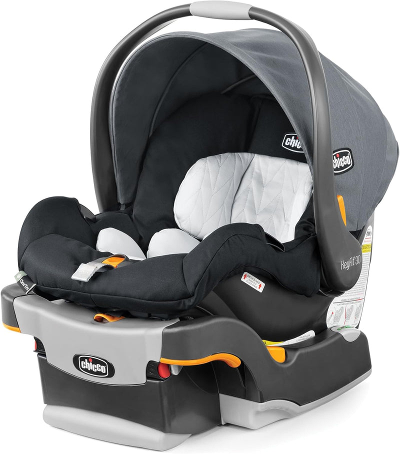 Infant Car Seat and Base, Rear-Facing Seat for 4-30 lbs., Includes Head and Body Support, Compatible with Strollers, Baby Travel Gear - Pewter/Grey T0333