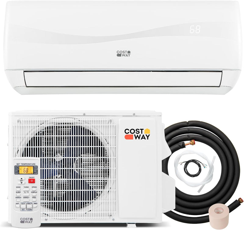 12000-watt mini split air conditioner and heater, 20 energy efficiency rating, 115 volts, wall-mounted tubeless air conditioning unit, capable of cooling rooms with an area not exceeding 750 square feet, energy-efficient inverter air conditioner equi C057