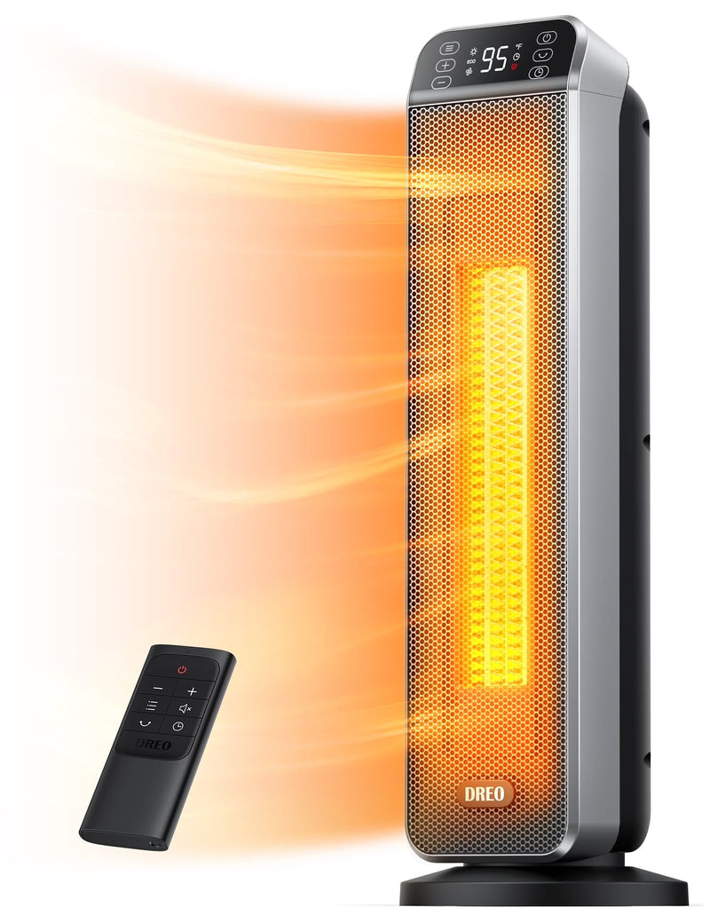 Space Heater for Inside, Electric Heater for Home with Remote, 24 in 11ft/s Fast Quiet Heating, 3 Modes, Safe Energy Efficient Heaters for... S4365