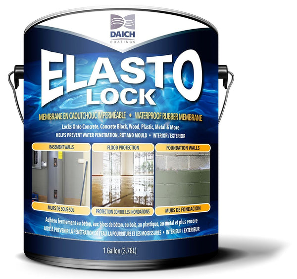 Coatings Elasto-Lock Damp-Proof Rubber Membrane, 3.78-L/1-Gallon A7087