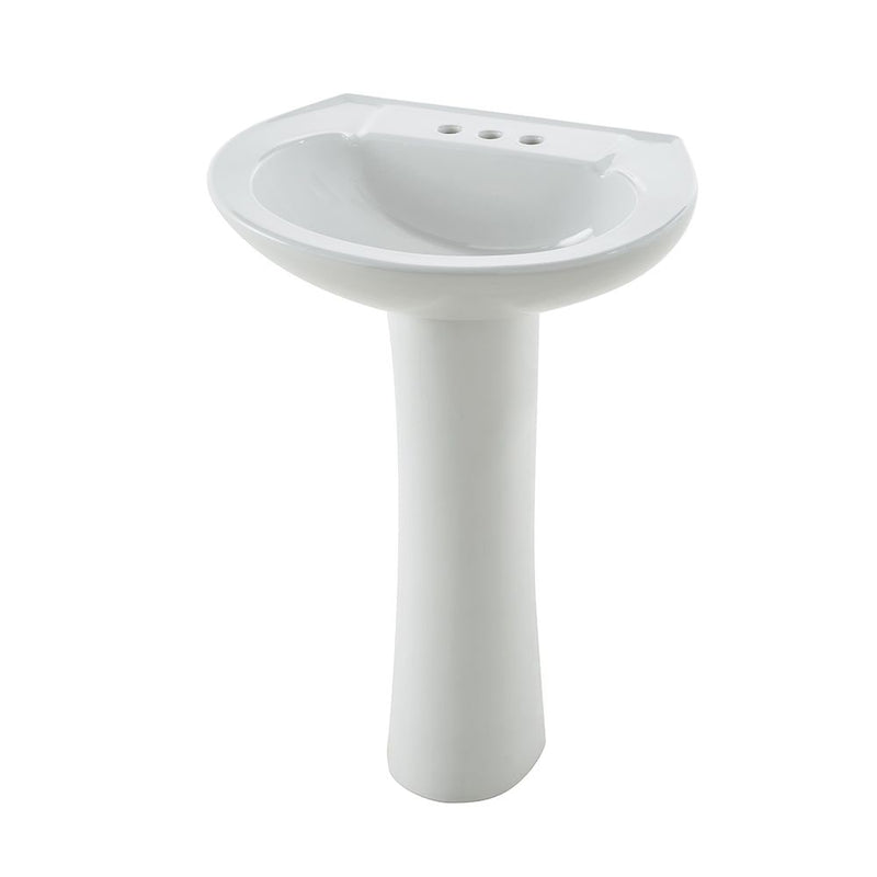 Pedestal Sink with Leg, White, 22.64 x 18 x 33.66-in A3213
