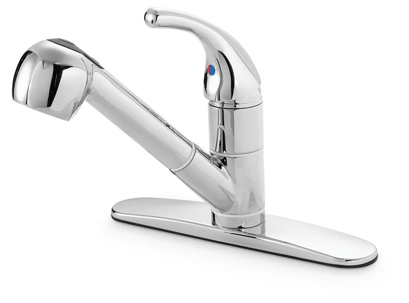 Plymouth Single Handle Pull Out Kitchen Faucet, Chrome N3863