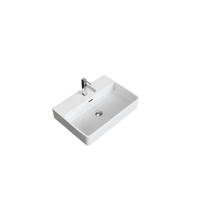 Scratch-Resistant Rectangle Vessel Sink, White, 23.6-in x 16.5-in X2761