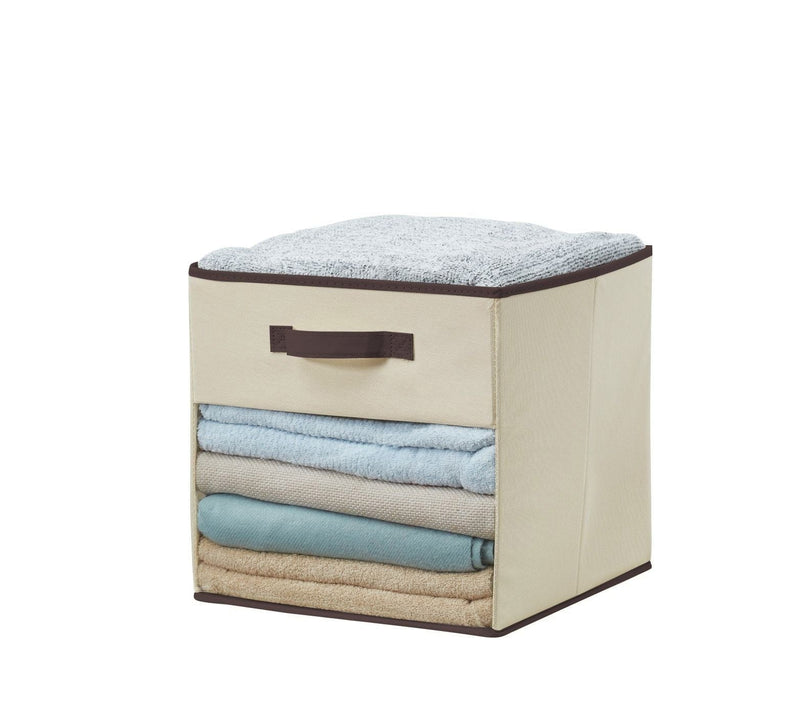 Collapsible Transparent Front Cube, 11-in, 6-pk, Beige S4584
