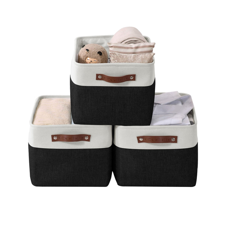 Large Soft-Sided Foldable Storage Basket, 3-pk, Black S3980