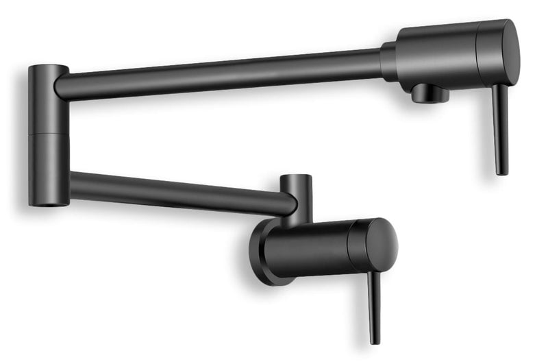 Contemporary Wall Mount Pot Filler, Matte Black C1245