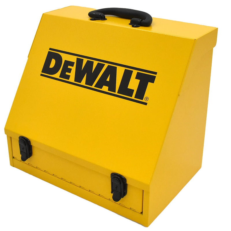 Handheld Steel Shop Tool Box with Lid & Handle, Yellow, 15-in N5684