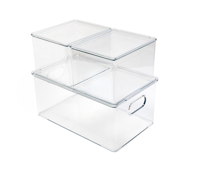 Clear Storage Bin Set, 3-pc J8422