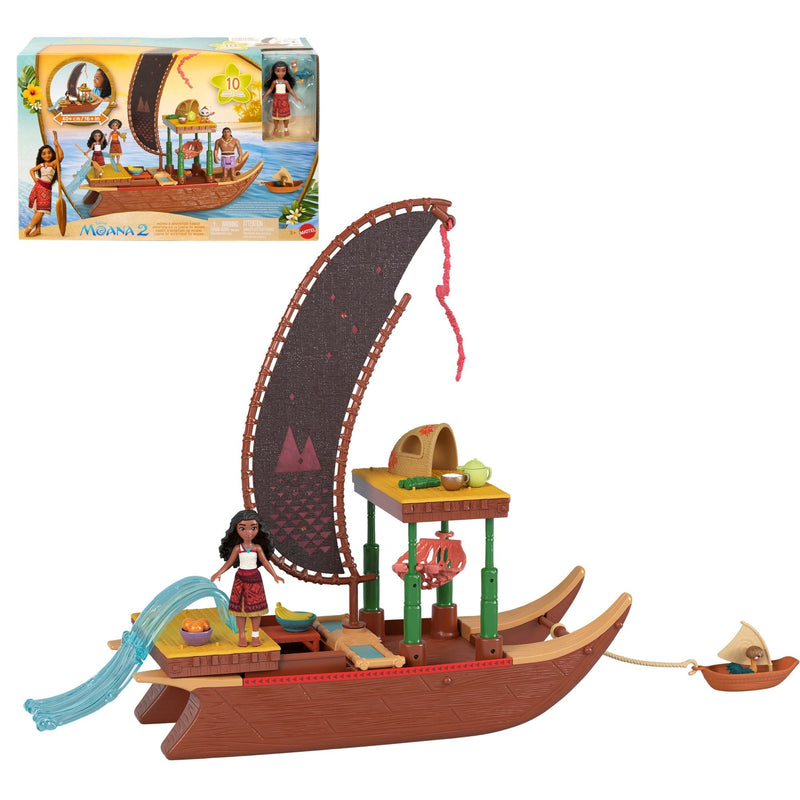 Princess Moana's Adventure Canoe Transforming Toy Set for Ages 4+ K6895