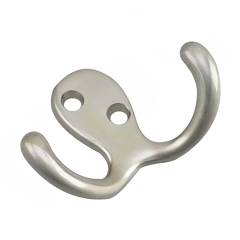 Double Wardrobe Hook, Brushed Nickel, 4pk W7867