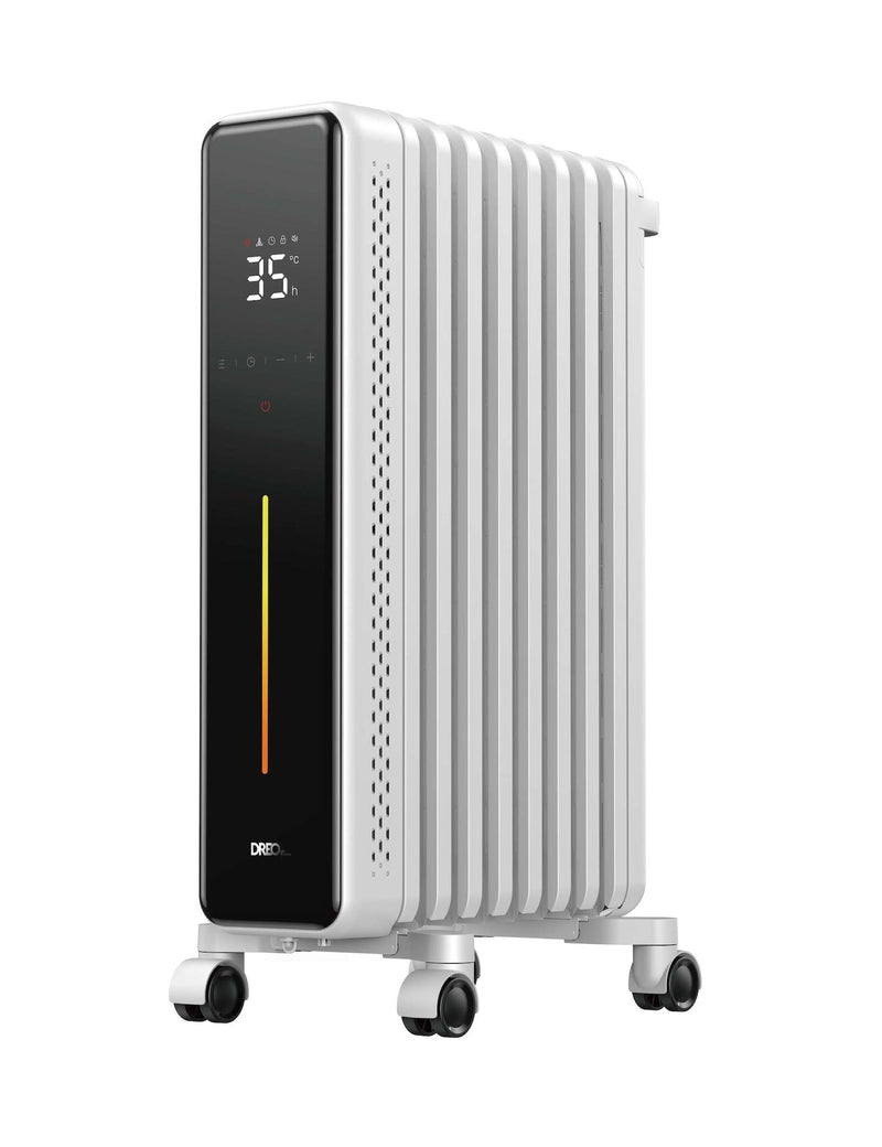 Home 1500W Digital Electric Oil-Filled Radiator Heater with Thermostat, White F2952