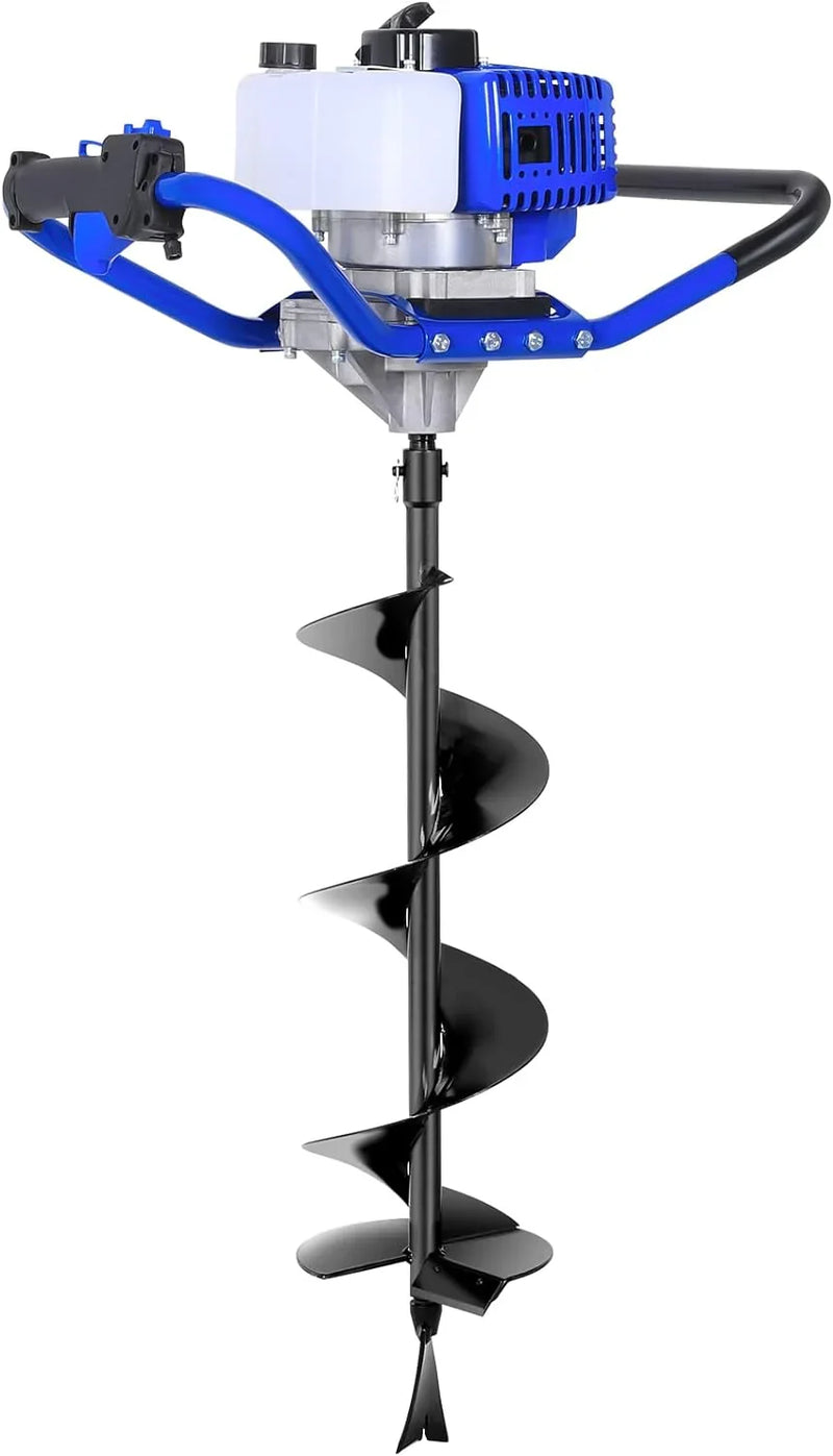 Post Hole Digger Gas Powered, 52cc 2.4 HP 2 Stroke Engine Earth Auger with 8" Drill Bit, EPA Compliant Post Hole Auger M5158