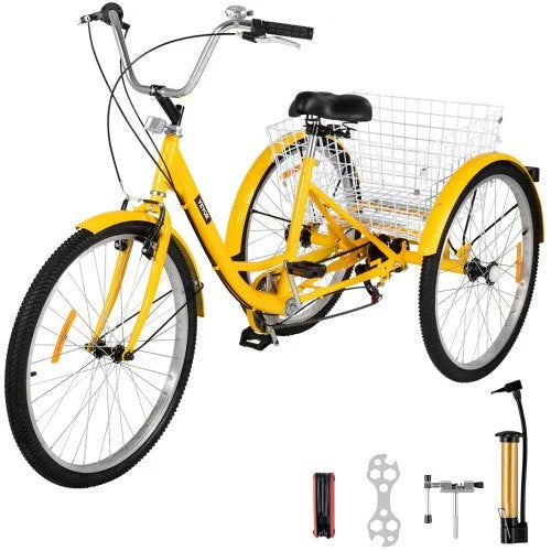 Adult Tricycle 26 7 Speed 3 Wheel Trike Bicycle Bike Cruise w Basket Shooping C4240