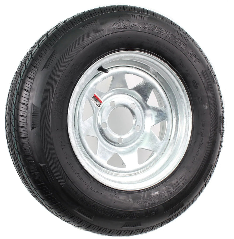 Radial Trailer Tire on Rim ST205/75R14 with 5 Lug Galvanized Spoke Wheel O7424