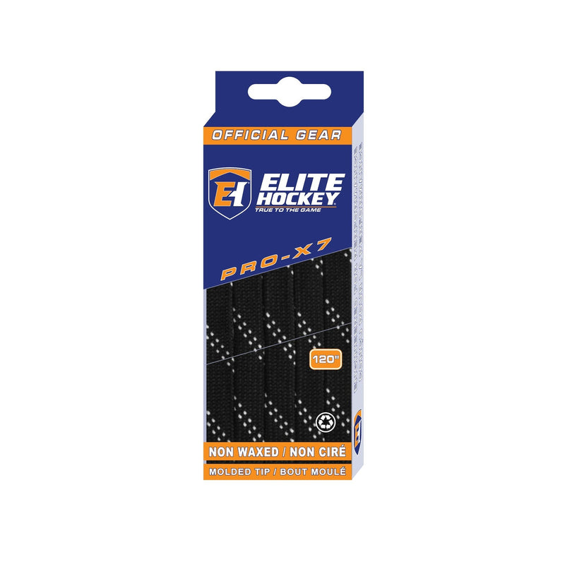 Hockey Pro-X7 Skate Laces, Non-Waxed, Black, Assorted Sizes M1476