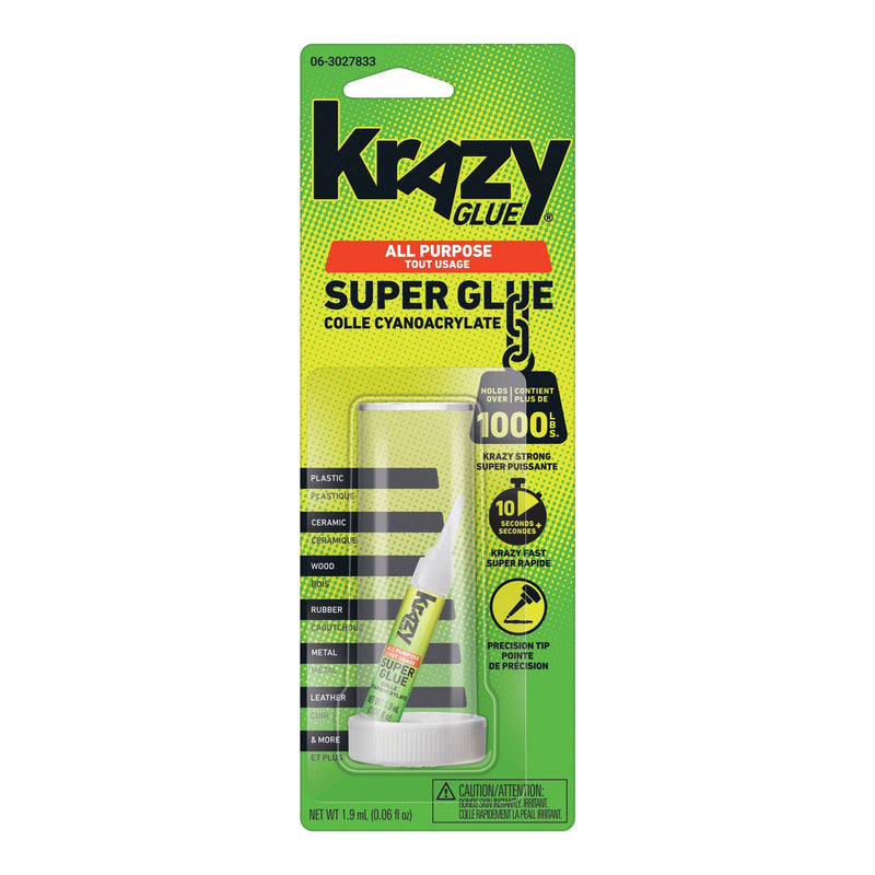 Instant Krazy Glue All-Purpose Adhesive, Bonds Rubber/Plastic/Metal/Ceramic, Clear, 2-mL L1517