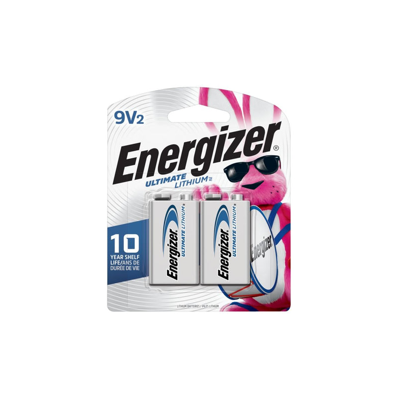 2-pk 9V / 9 Volt Lithium Batteries, EZ Turn Lock, PowerSeal L9302