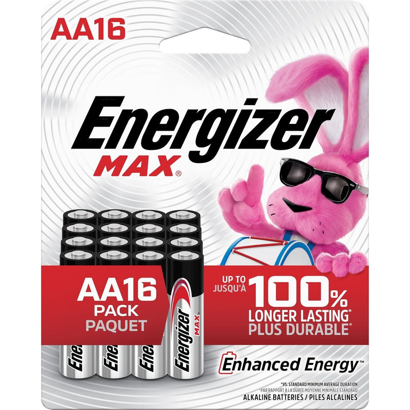 Max 16-pk AA Alkaline Batteries, Long Lasting, All Purpose B1835
