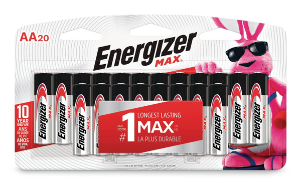 Max 20-pk AA Alkaline Batteries, Long Lasting, All Purpose T5408